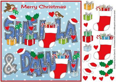 8x8 Christmas Names Sheila & Dawn