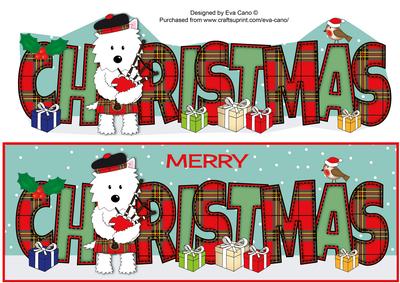 Bagpiper White Jazz the Dog Christmas Large Dl