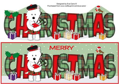 Bagpiper White Jazz the Dog Christmas Large Dl 3