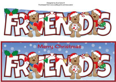 Romantic Christmas Teddies Friends Large Dl