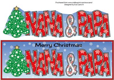 Christmas Tree Nana & Papa Large Dl