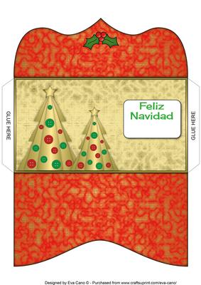 Buttons Christmas Trees Ii Spanish Money Wallet Red