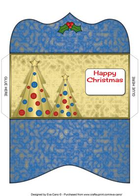 Buttons Christmas Trees Ii Money Wallet Blue
