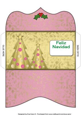 Buttons Christmas Trees Ii Spanish Money Wallet Pink