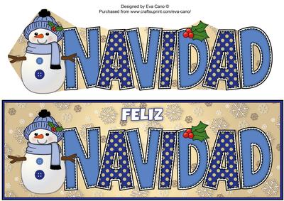 Cute Snowman Navidad Large Dl