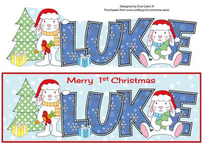 First Christmas Bunny Rabbits Luke Large Dl