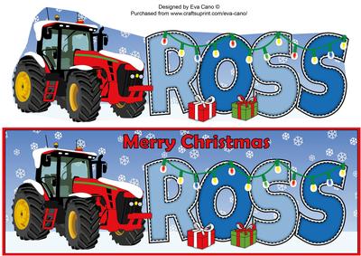Red Christmas Tractor Ross Large Dl