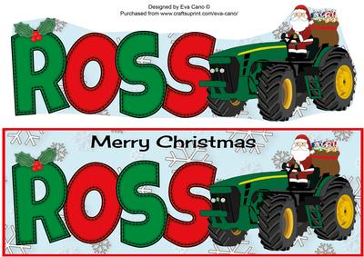 Santa on Tractor Ross Large Dl