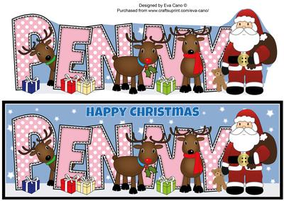 Santa and His Reindeers Penny Large Dl