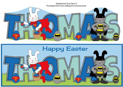 Easter Bunnies Super Heroes Thomas Large Dl
