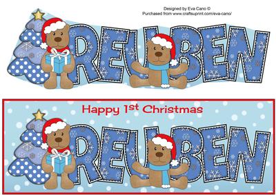 First Christmas Teddies Reuben Large Dl