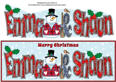 Snowman Emma & Shaun Large Dl