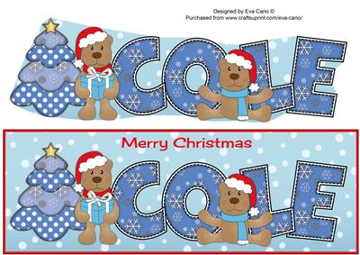 Christmas Teddies Cole Large Dl