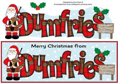 Merry Christmas from Dumfries with Sign Large Dl