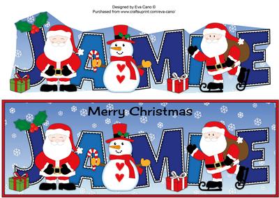 Santas & Snowman Jamie Large Dl