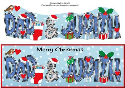 Christmas Names Dad & Judith Large Dl