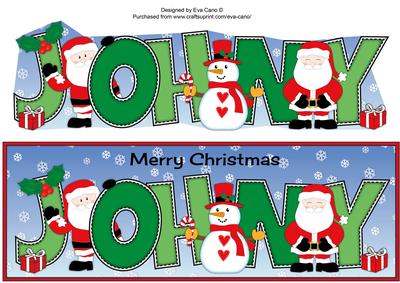 Santas & Snowman Johny Large Dl