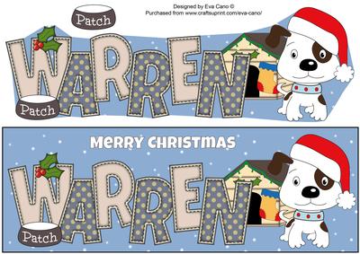Patch the Dog Christmas Warren Large Dl