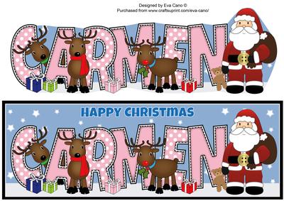 Santa and His Reindeers Carmen Large Dl