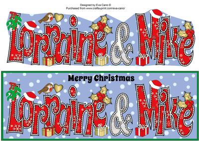 Christmas Names Lorraine & Mike Large Dl