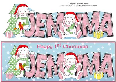 First Christmas Bunny Rabbits Jemima Large Dl