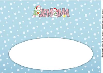 First Christmas Bunny Rabbits Jemima Large Dl Blank Insert