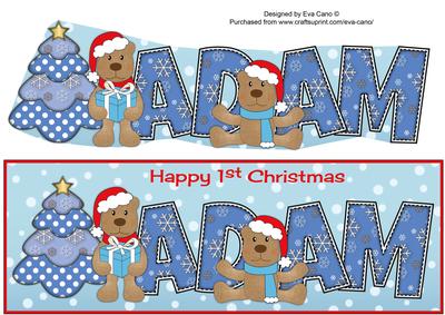 First Christmas Teddies Adam Large Dl