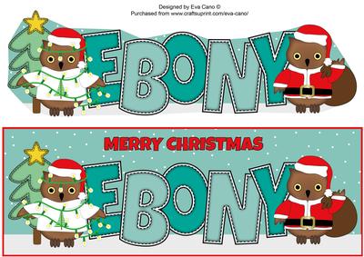 Christmas Owls Ebony Large Dl
