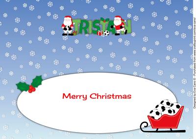 Footballer Santa in Red Tristan Large Dl Insert