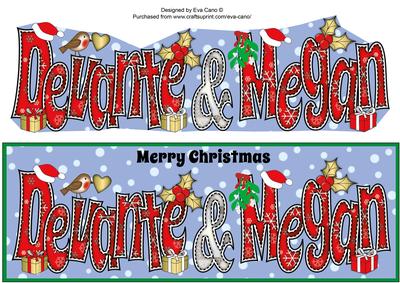 Christmas Names Devante & Megan Large Dl