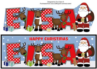 Santa and His Reindeers Eisa Large Dl