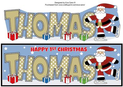 1st Xmas Skating Santa Thomas Large Dl