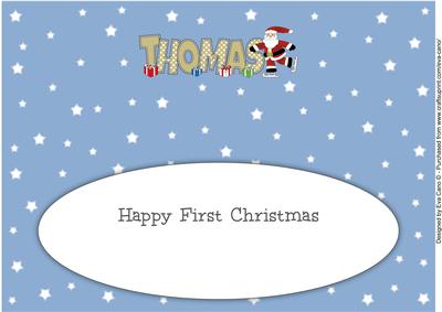 1st Xmas Skating Santa Thomas Large Dl Insert