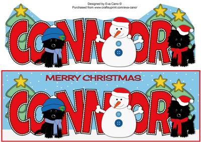 Christmas Jazz Dogs & Snowman Connor Large Dl