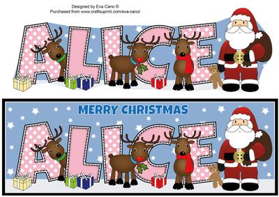 Santa and His Reindeers Alice Large Dl
