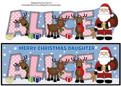 Santa and His Reindeers Daughter Alice Large Dl
