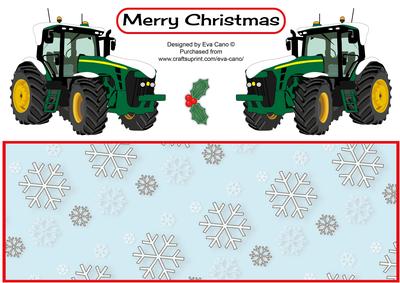 Green Christmas Tractor Without Name Large Dl