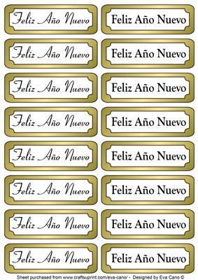 Feliz Año Nuevo Tags (gold)