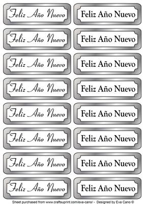 Feliz Año Nuevo Tags (silver)