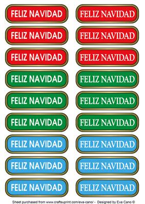 Feliz Navidad Tags (gold Edge)