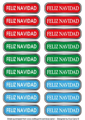 Feliz Navidad Tags (silver Edge)