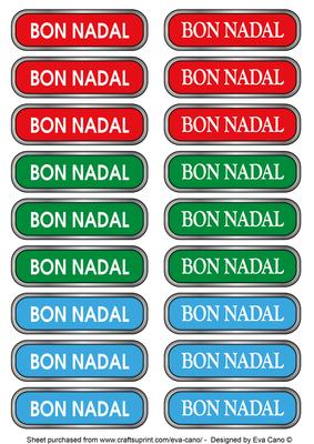 Bon Nadal Tags (silver Edge)