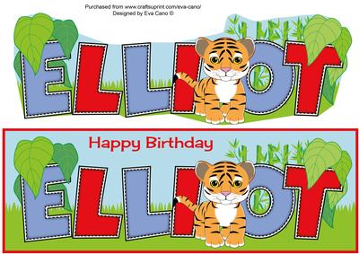 Cute Tiger Elliot Large Dl