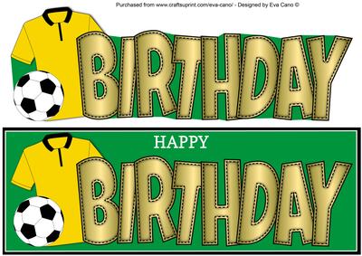 Yellow Football Top Birthday Large Dl