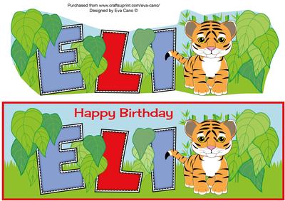 Cute Tiger Eli Large Dl