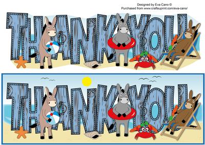 Beach Donkeys Thank You Large Dl