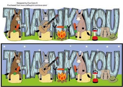 Camping Donkeys Thank You Large Dl