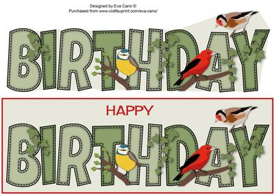 Garden Birds Birthday Large Dl