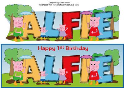 Pinkie Pigs Day Out Alfie 1st Large Dl