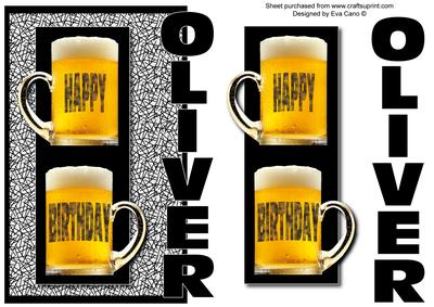 Happy Birthday Oliver Over the Side (black)